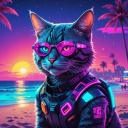Futuristic Retro Cyberpunk yapay zekâ görsel oluşturma stili önizlemesi